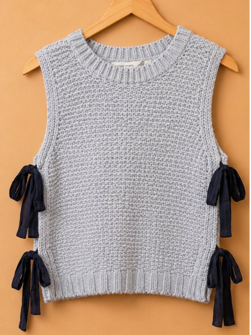 NWT Altar’d State Light Blue Knit Sweater Vest Medium Side Tie Coquette Boho Top